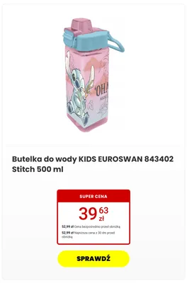 Butelka do wody Kids Euroswan Stitch 500 ml promocja w Media Expert