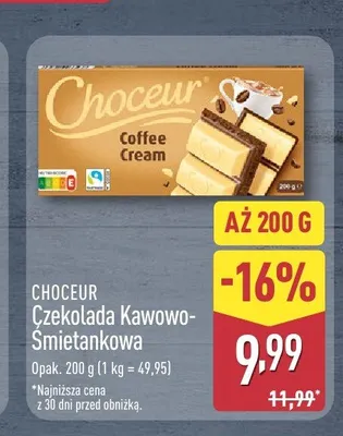 Czekolada Kawowo-Śmietankowa Choceur promocja w Aldi