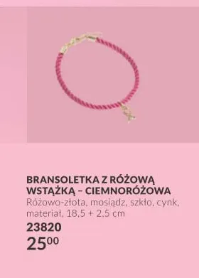 Bransoletka z różową wstążką ciemnoróżowa Avon promocja w AVON