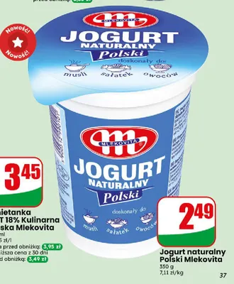 Jogurt naturalny Polski Mlekovita promocja w Dino