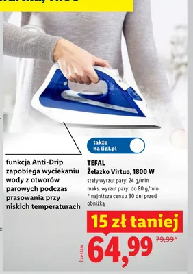 Żelazko Virtuo TEFAL 1800W promocja w Lidl