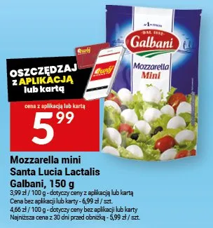 Mozzarella mini Santa Lucia Lactalis Galbani promocja w Twój Market