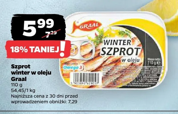 Szprot winter w oleju Graal promocja w Netto