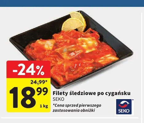 Filety śledziowe po cygańsku Seko promocja w Intermarche