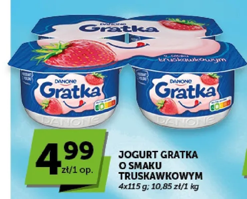 Jogurt Gratka o smaku truskawkowym promocja w ABC