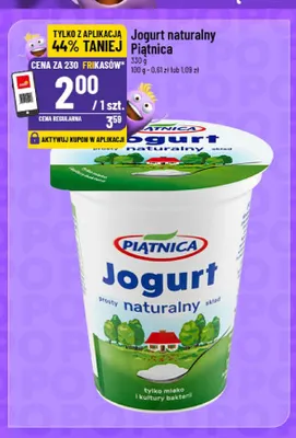 Jogurt naturalny Piątnica promocja w POLOmarket