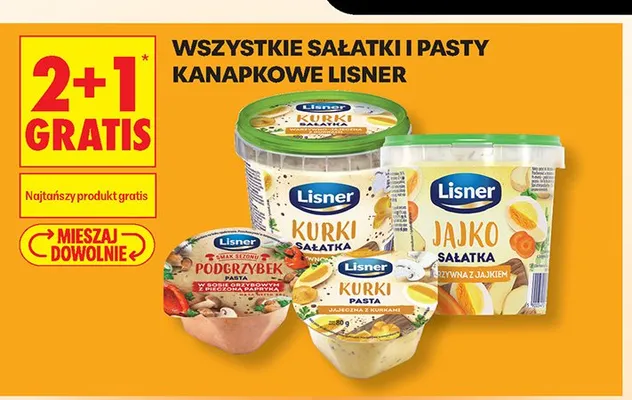 Sałatki i pasty kanapkowe Lisner promocja w Biedronka