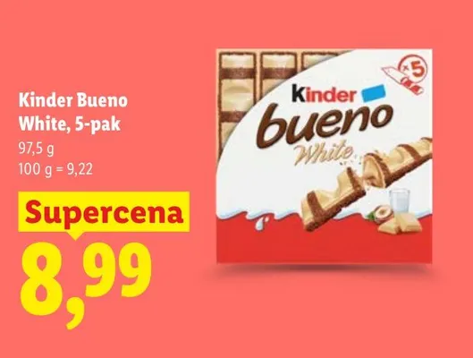 Kinder Bueno White 5-pak promocja w Lidl