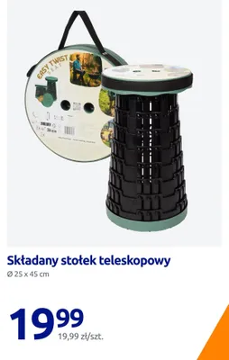 Składany stołek teleskopowy Easy Twist Seat Ø25x45cm promocja w Action