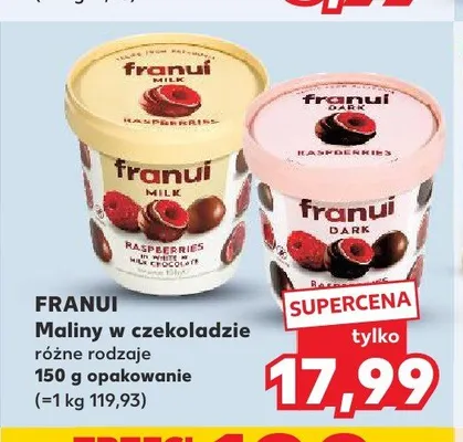 Maliny w czekoladzie ciemnej Franui promocja w Kaufland