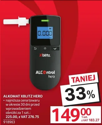 Alkomat Xblitz Hero promocja w Selgros