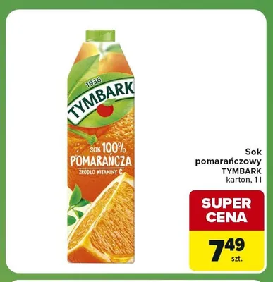 Sok pomarańczowy Tymbark promocja w Carrefour Express