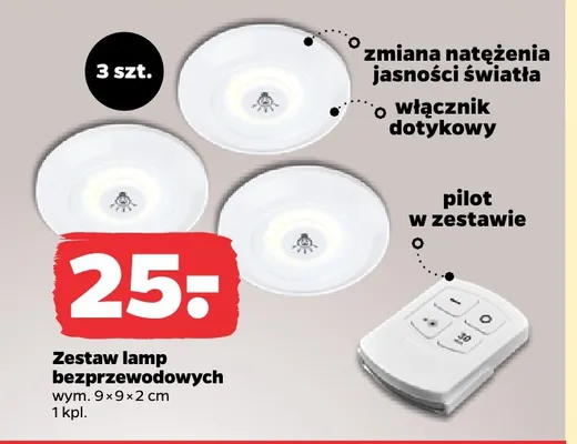 Zestaw lamp bezprzewodowych promocja w Netto