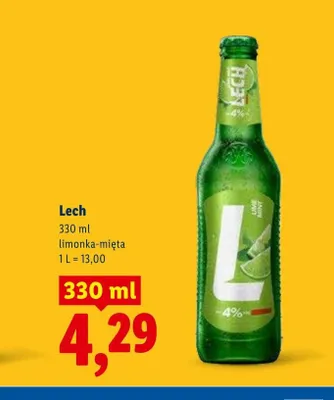Piwo Lech limonka-mięta promocja w Lidl