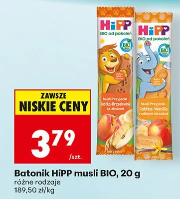 Batonik musli BIO różne rodzaje promocja w Biedronka