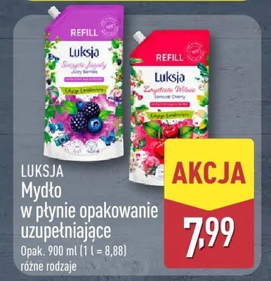 Mydło Luksja w płynie opakowanie uzupełniające promocja w Aldi