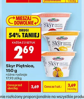 Skyr Piątnica z mango i marakują promocja w Biedronka