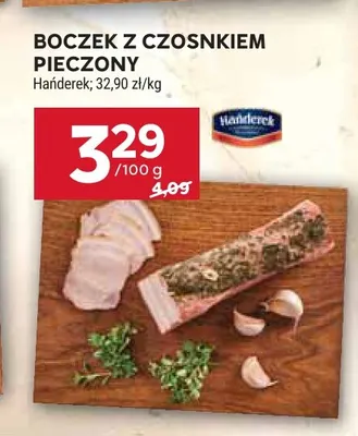 Boczek z czosnkiem pieczony Hańderek promocja w Stokrotka