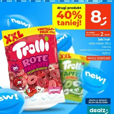 Żelki Trolli XXL Rote Früchte Mini-Ringe promocja w Dealz