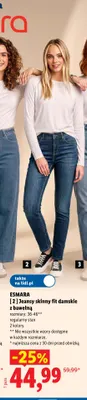 Jeansy skinny fit damskie z bawełną Esmara promocja w Lidl
