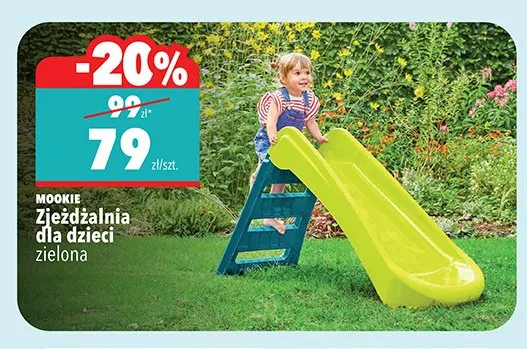 Zjeżdżalnia dla dzieci MOOKIE zielona promocja w Biedronka