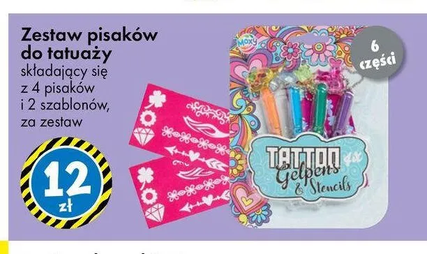 Zestaw pisaków do tatuaży promocja w Tedi