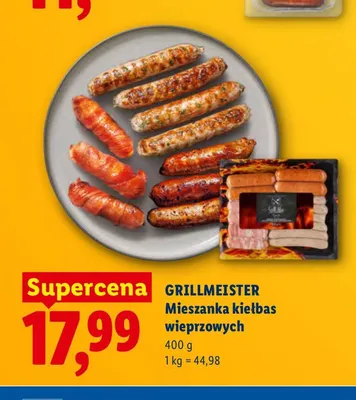 Mieszanka kiełbas wieprzowych Grillmeister promocja w Lidl
