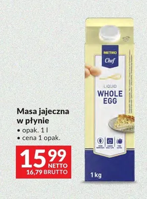 Masa jajeczna w płynie METRO Chef promocja w Makro