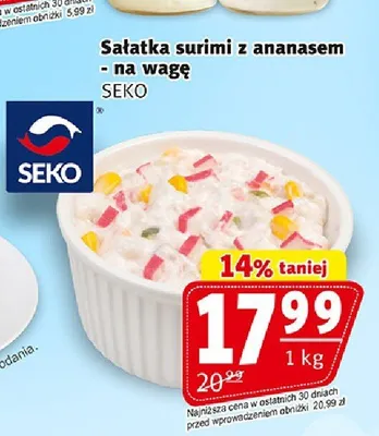 Sałatka surimi z ananasem na wagę SEKO promocja w Prim Market