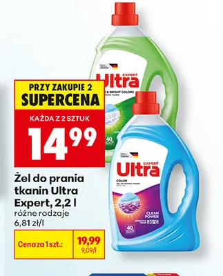 Żel do prania tkanin Ultra Expert promocja w Biedronka