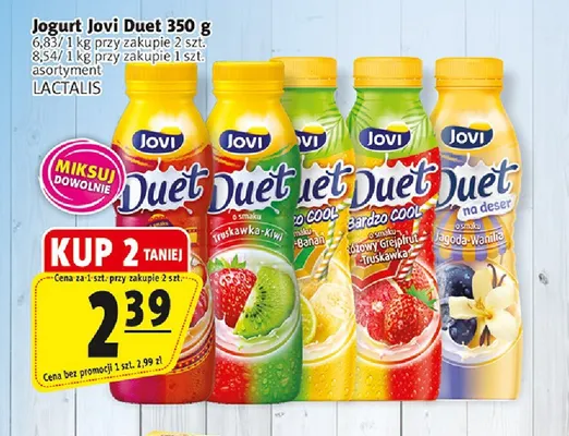 Jogurt Jovi Duet różowy grejpfrut-truskawka promocja w Prim Market