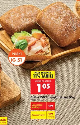Bułka 100% żytnia żytniel promocja w Biedronka