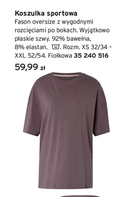Koszulka sportowa oversize promocja w Tchibo