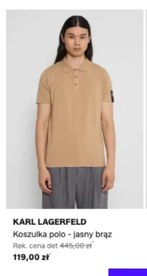 Koszulka polo Karl Lagerfeld jasny brąz promocja w Lounge by Zalando