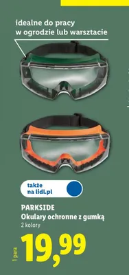 Okulary ochronne z gumką Parkside promocja w Lidl