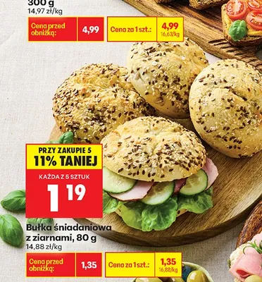 Bułka śniadaniowa z ziarnami promocja w Biedronka