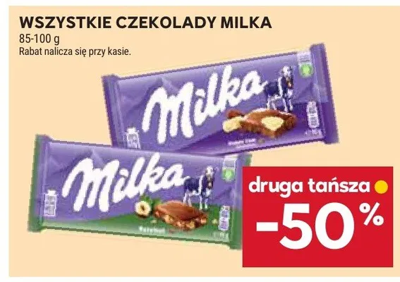 Czekolady Milka, różne rodzaje promocja w Stokrotka