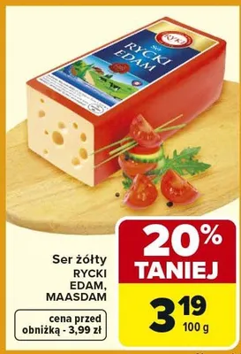 Ser żółty Edam, Maasdam promocja w Carrefour