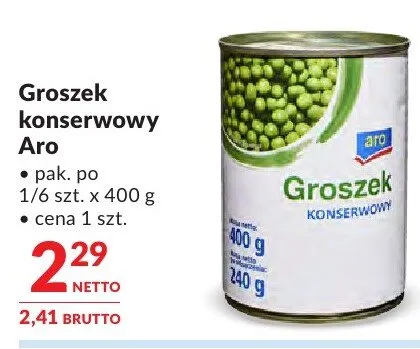 Groszek konserwowy Aro promocja w Makro