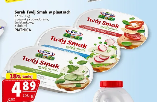 Serek Twój Smak w plastrach z ziołami Piątnica promocja w Prim Market