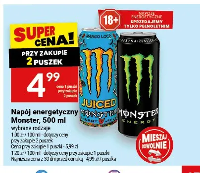 Napój energetyczny Monster 500ml promocja w Twój Market