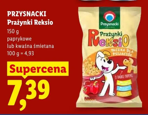 Prażynki Reksio Przysnacki kwaśna śmietana promocja w Lidl