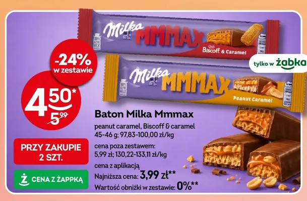 Baton Milka Mmmax peanut caramel promocja w Żabka