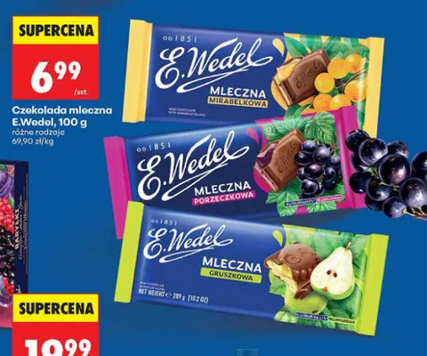 Czekolada mleczna E.Wedel Mirabelkowa promocja w Biedronka
