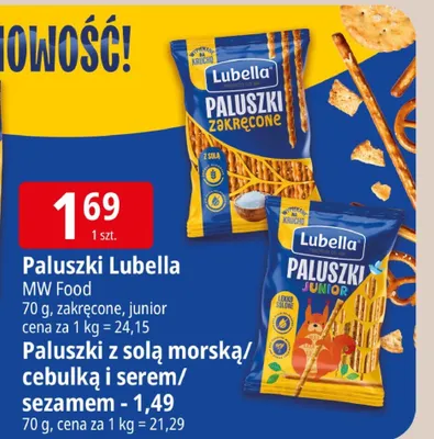 Paluszki zakręcone Lubella promocja w Leclerc