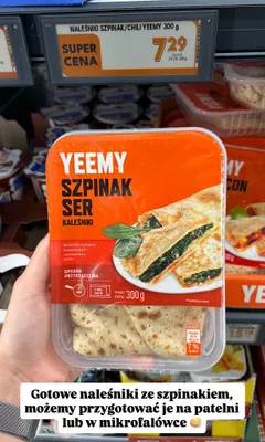 Naleśniki Yeemy szpinak ser promocja w Biedronka