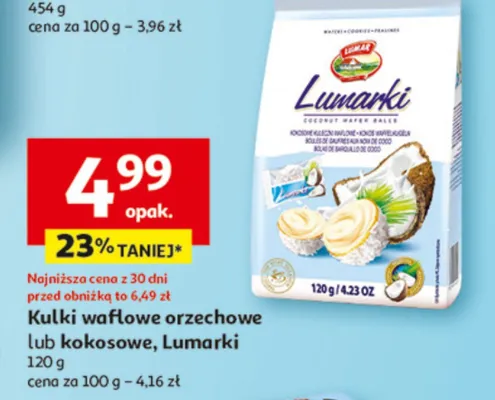 Kulki waflowe orzechowe lub kokosowe promocja w Auchan