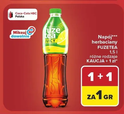 Napój herbaciany Fuzetea 1,5 l promocja w Carrefour