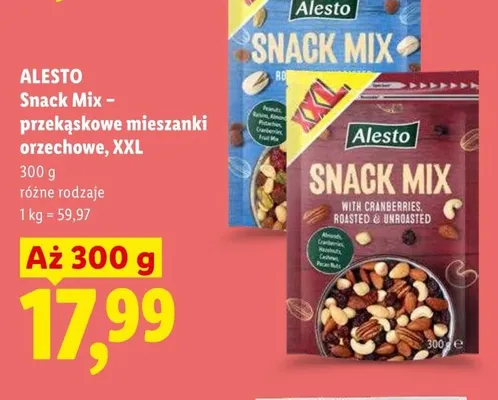 Mieszanka orzechowa Alesto Snack Mix XXL promocja w Lidl