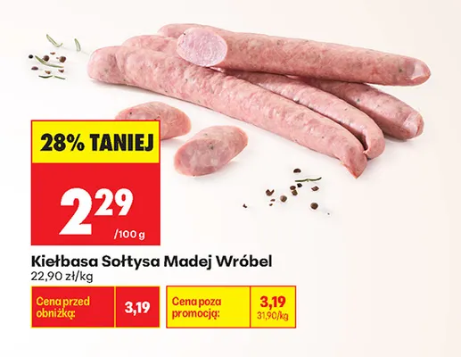 Kiełbasa Sołtysa Madej Wróbel promocja w Biedronka